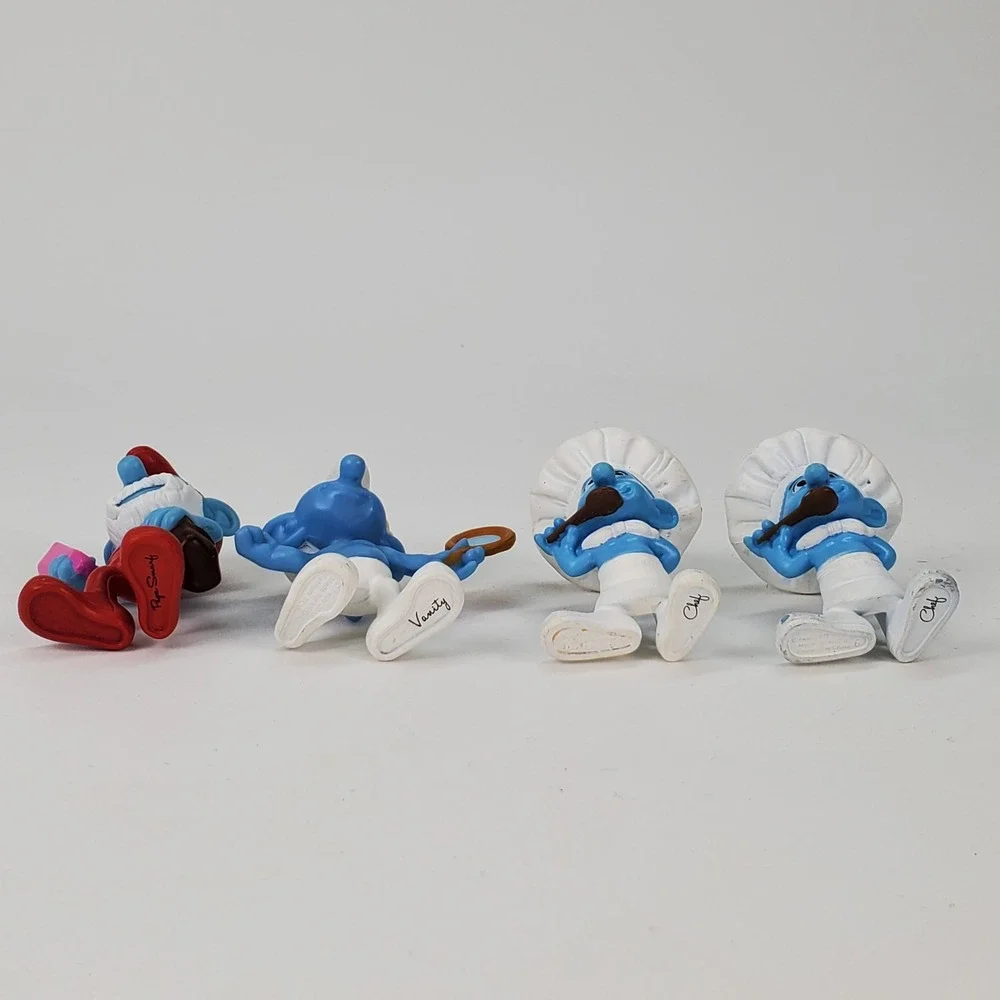 McDonalds Smurfs 2 Toy Figures Set of 4 Papa Vanity Chef‎ 2013 Peyo Happy Meal